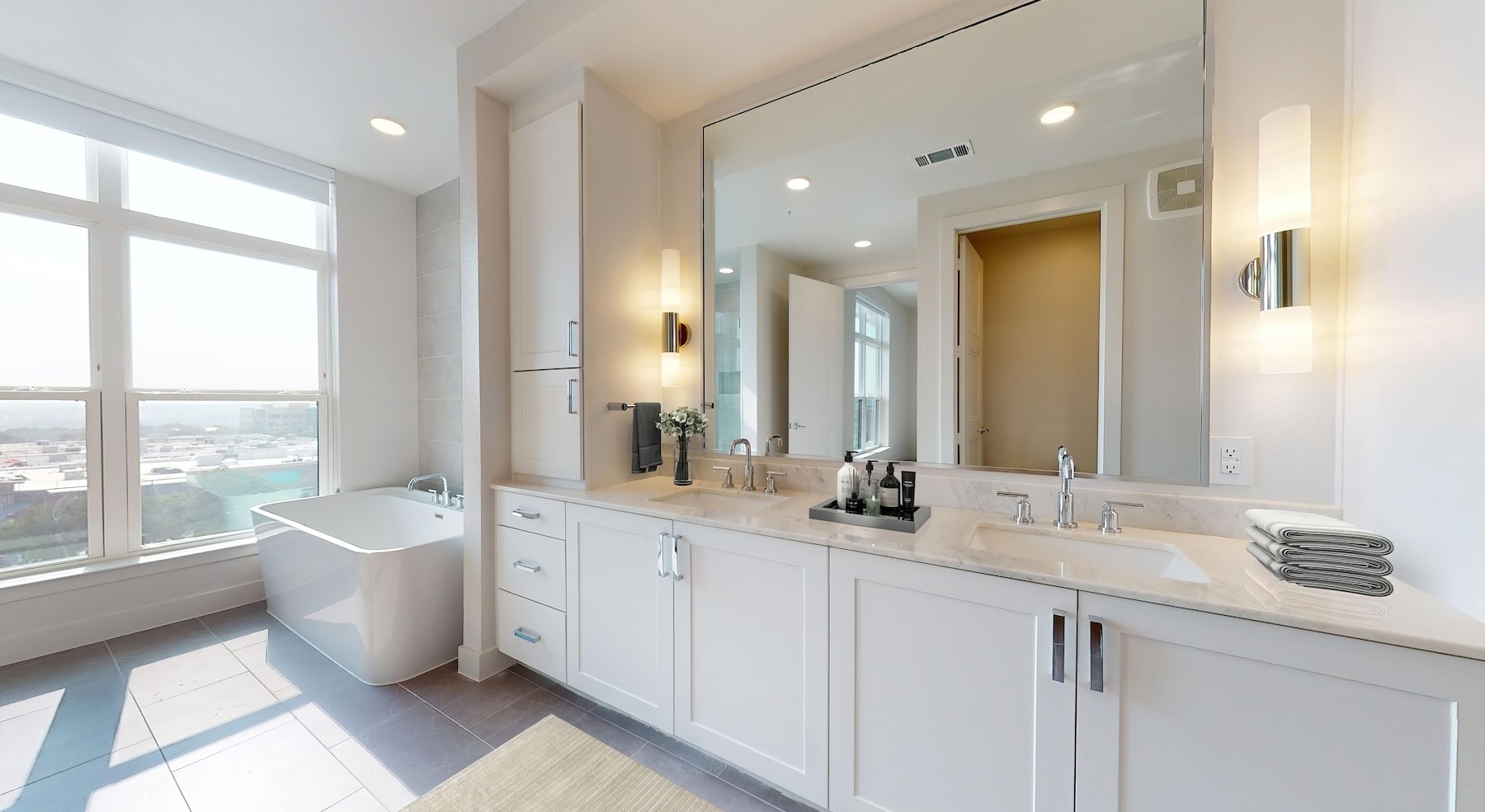 kitchen with modern fixtures and appliances