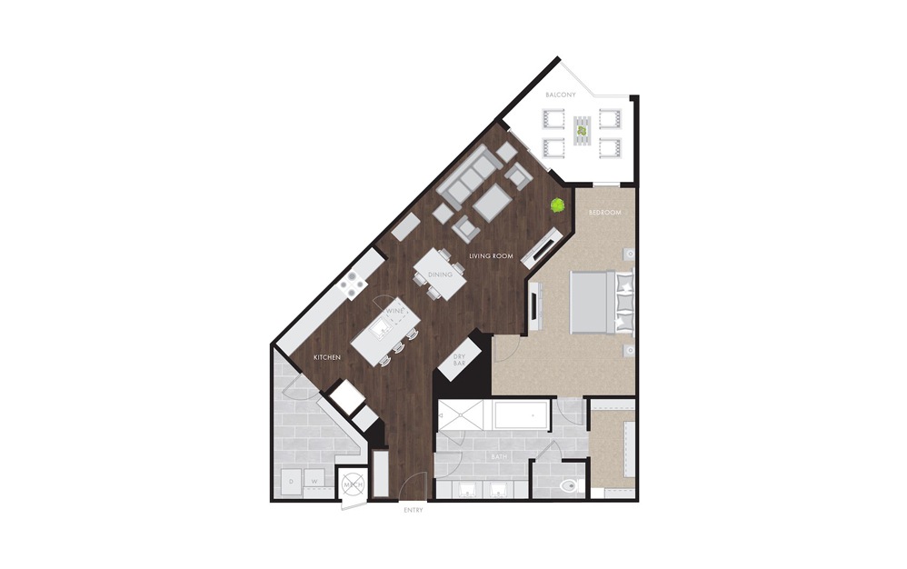 A10.1 - 1 bedroom floorplan layout with 1 bath and 1321 square feet.