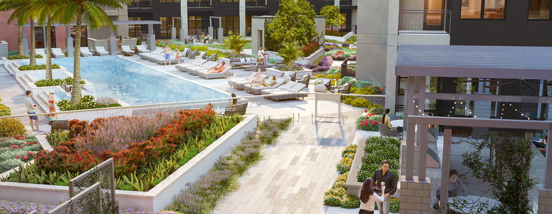 Rendering of the swimming pool area 