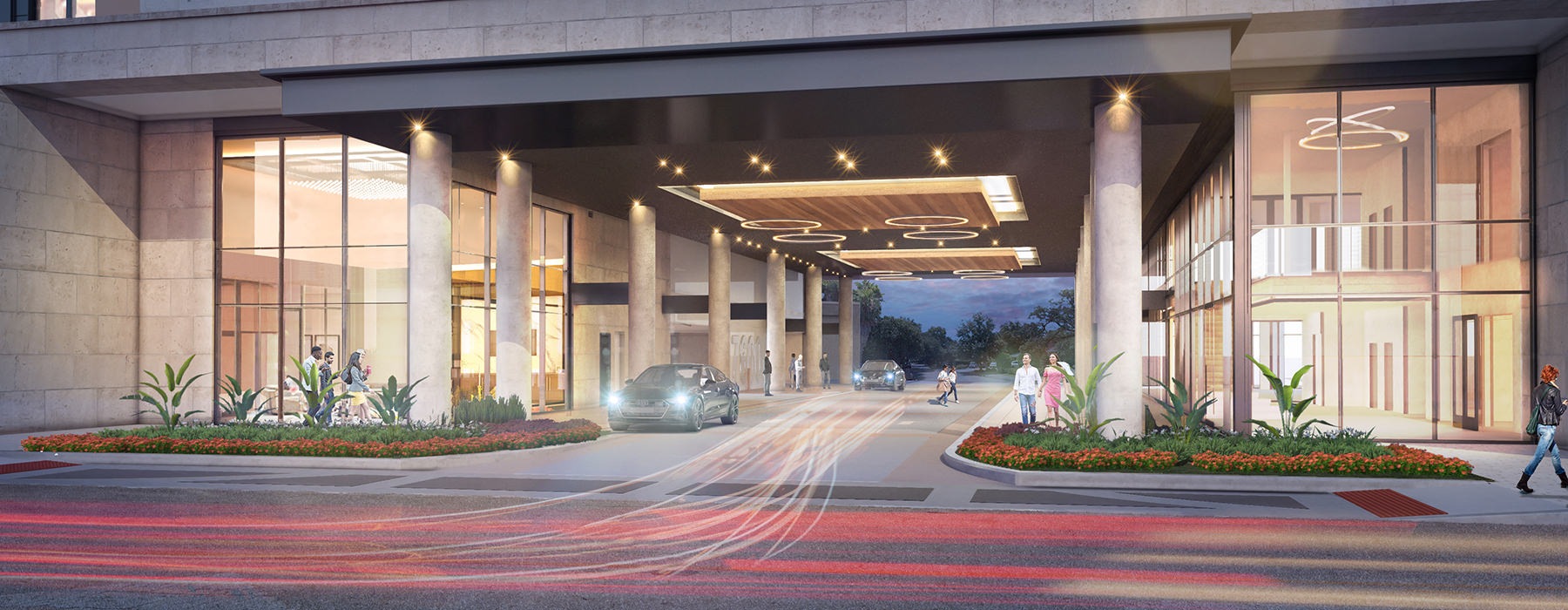 Rendering of the entrance to the apartments 